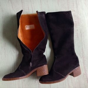 Vintage K Snowmaids Black Lined Boots Women's US 8? Leather Zip Made England